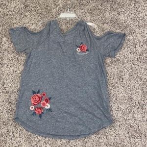 Abercrombie kids top with cut out shoulders
